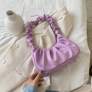 Colorful Pleated Cloud Handbag