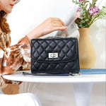 Charger l&#39;image dans la galerie, Leather quilted handbags with chain strap
