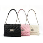이미지를 갤러리 뷰어에 로드 , three colors of Leather quilted handbags with chain strap

