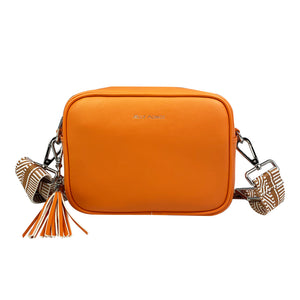 The front of Woven strap crossbody bag