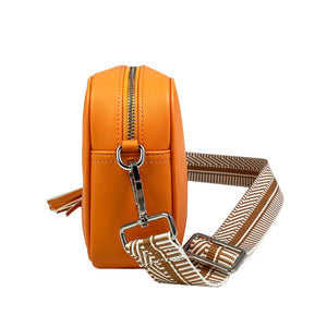The side of Woven strap crossbody bag