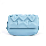 Load image into Gallery viewer, Sky Blue Puffer Quilted Leather Crossbody Bag
