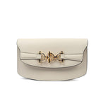 Load image into Gallery viewer, white Leather chain crossbody saddle bag purse
