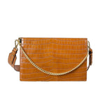 Load image into Gallery viewer, Croc-Embossed Chain Strap Shoulder Bag
