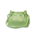Load image into Gallery viewer, green Soft leather drawstring bucket bag

