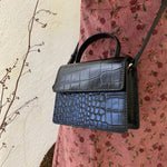 Load image into Gallery viewer, black Croc-effect mini bag
