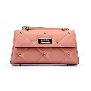 Puffy quilted crossbody bag with rivet