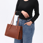 Load image into Gallery viewer, JA 1995 Leather Color-Block Tote Bag
