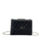 Load image into Gallery viewer, Leather quilted handbags with chain strap

