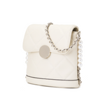 Load image into Gallery viewer, Quilted Shoulder Bag with Pearl Chain Strap
