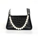 Load image into Gallery viewer, Black chanel pearl chain handbag
